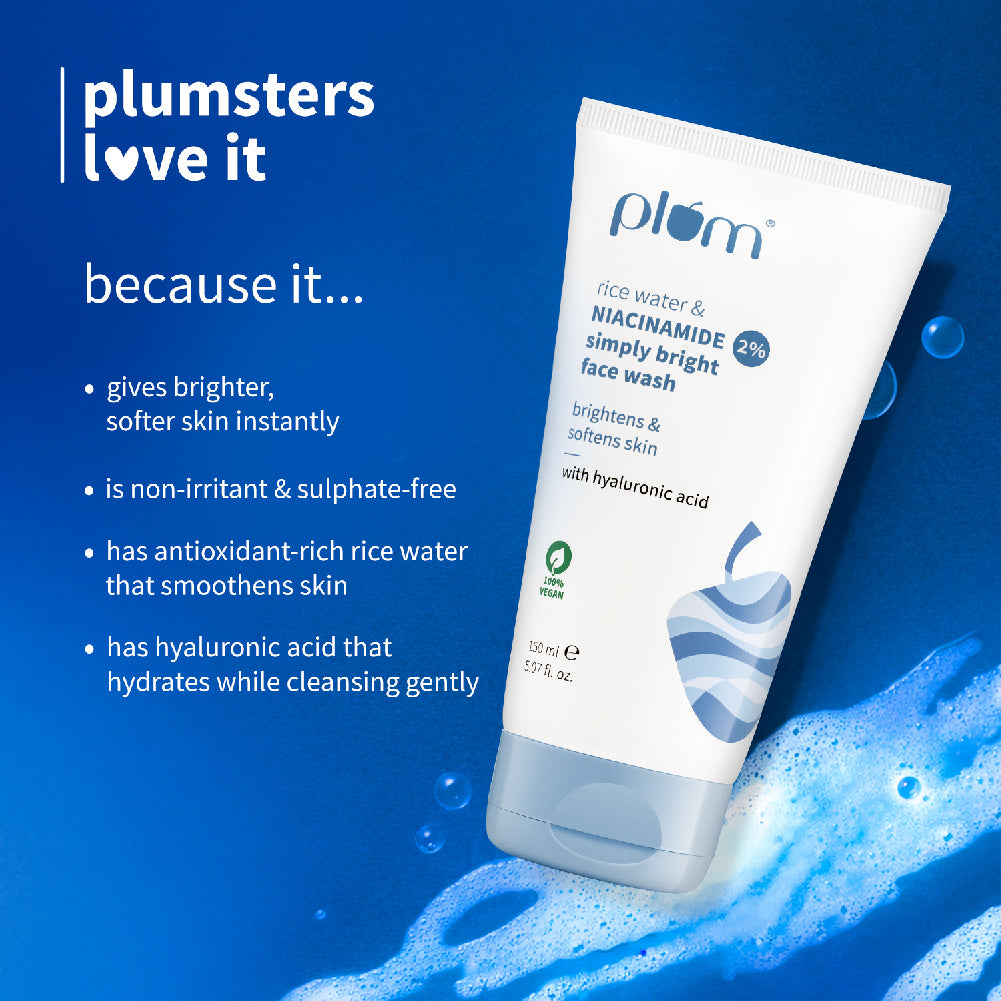 Plum 2% Niacinamide & Rice Water Simply Bright Face Wash (50ml) – photo 4