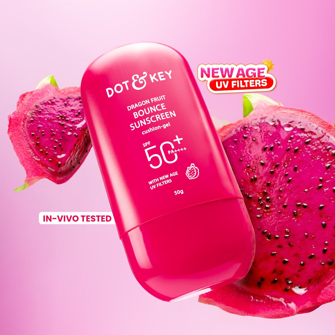 Dot & Key Dragon Fruit Bounce Sunscreen SPF 50+ PA++++ (50g) – photo 2