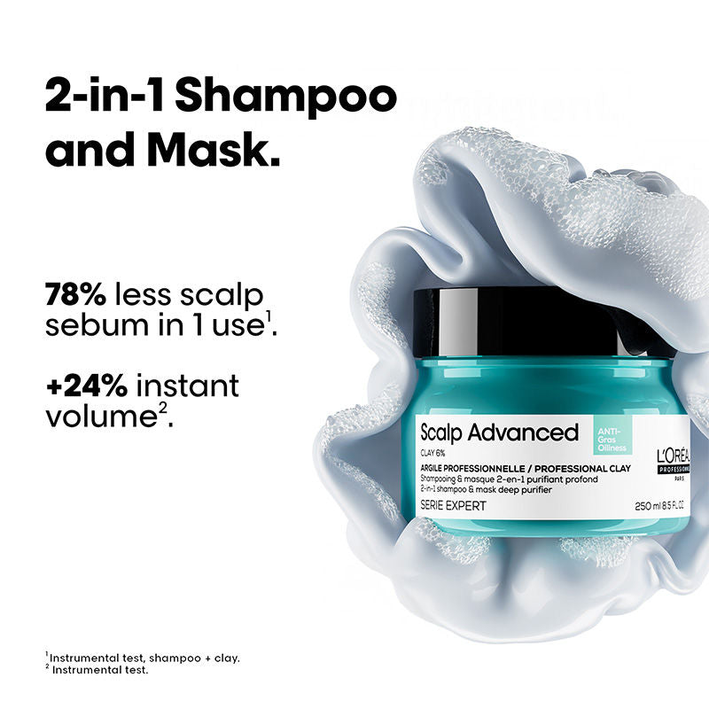 L'Oréal Professionnel Scalp Advanced Anti-Oiliness 2-In-1 Shampoo & Mask for Very Oily Scalp – photo 2