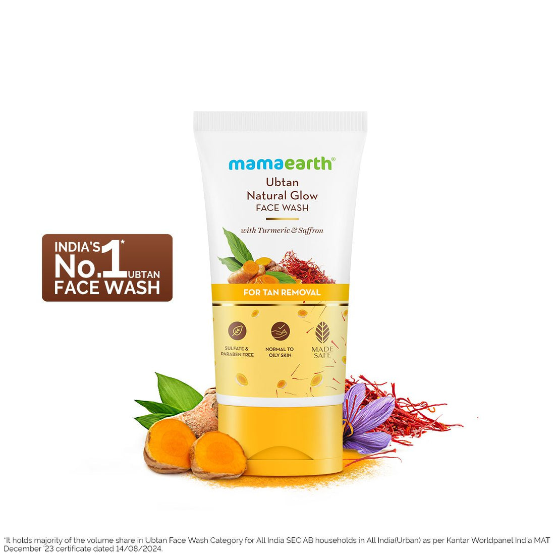 Mamaearth Ubtan Natural Glow Face Wash with Turmeric & Saffron for Tan Removal (100ml) – photo 3
