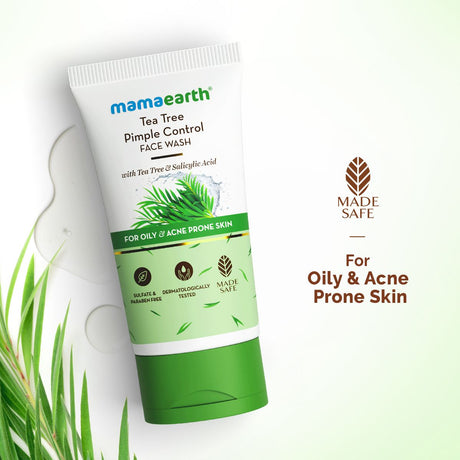 Mamaearth Tea Tree Pimple Control Face Wash with Tea Tree & Salicylic Acid for Oily & Acne-Prone Skin - 100ml