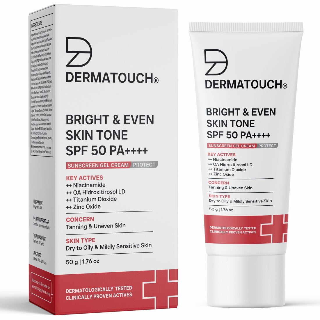 DermaTouch Bright & Even Skin Tone Sunscreen SPF 50 PA++++ - 50g