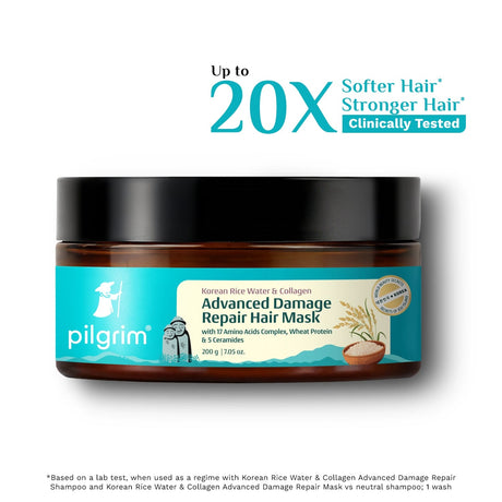 Pilgrim Korean Rice Water & Collagen Advanced Damage Repair Hair Mask (200 g)