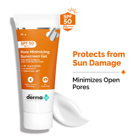 The Derma Co Pore Minimizing Sunscreen Gel with SPF 50 & PA+++ - 50 g