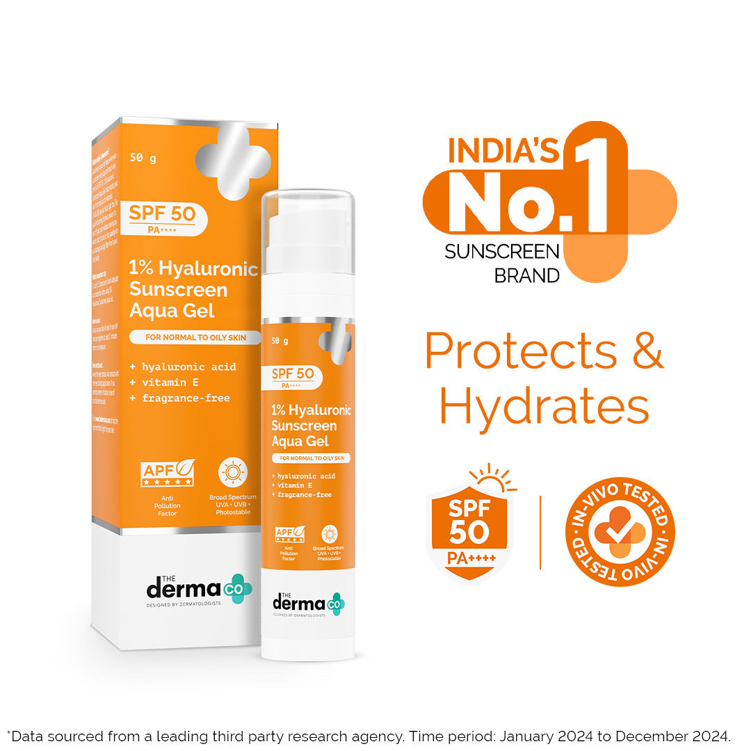 The Derma Co 1% Hyaluronic Sunscreen Aqua Gel with SPF 50 & PA++++ (50g) – photo 3