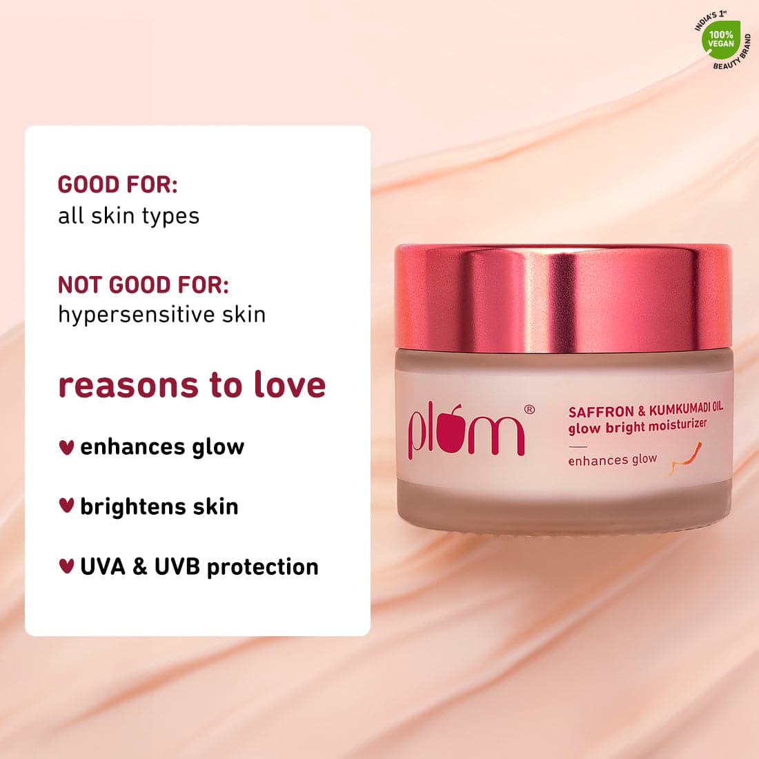 Plum Saffron & Kumkumadi Oil Glow Bright Moisturizer with SPF 35 (50 g) – photo 3