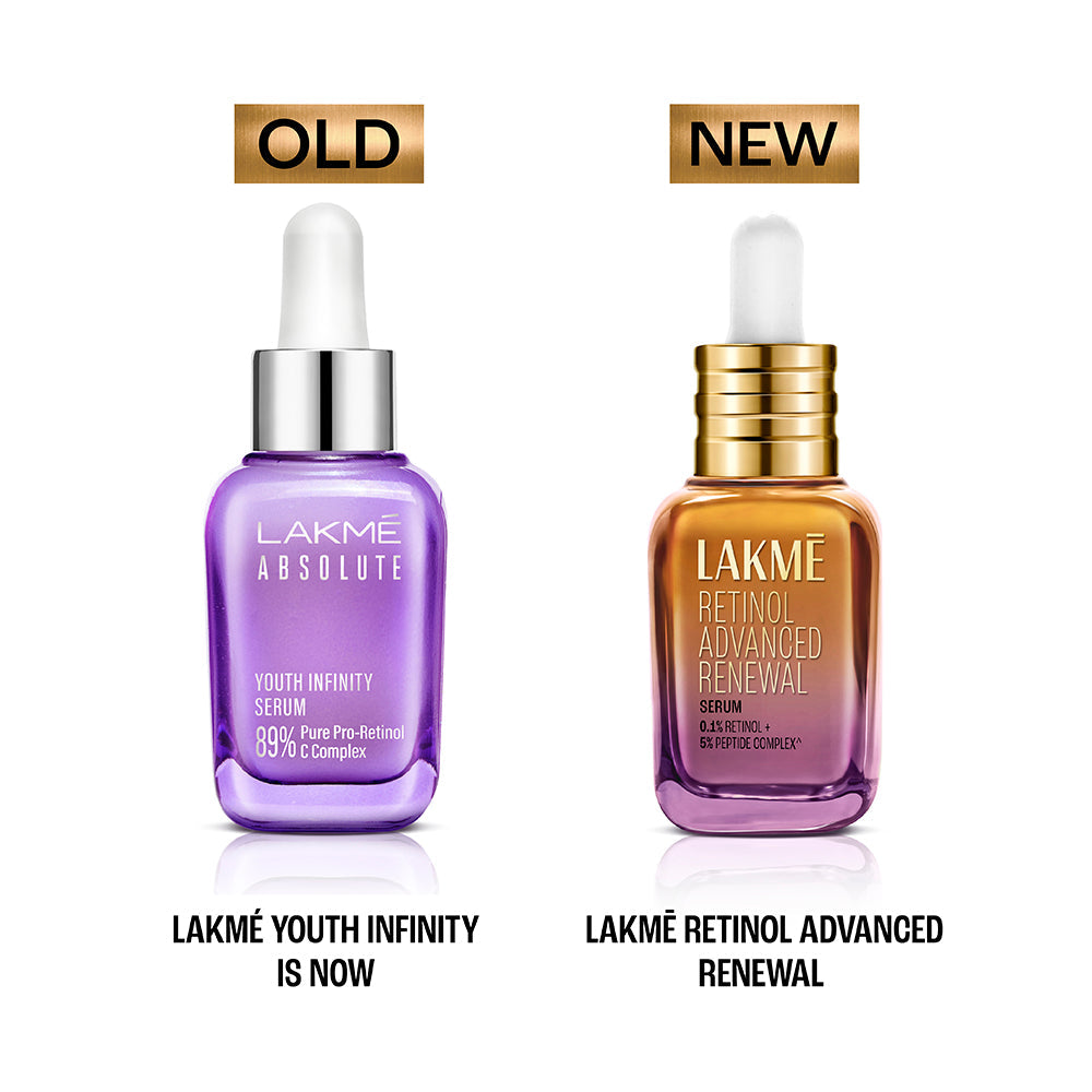 Lakmé Retinol Advanced Renewal Serum 0.1% Retinol + 5% Peptide Complex (30 ml) – photo 3