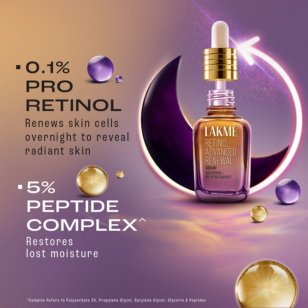 Lakmé Retinol Advanced Renewal Serum 0.1% Retinol + 5% Peptide Complex (30 ml) – photo 5