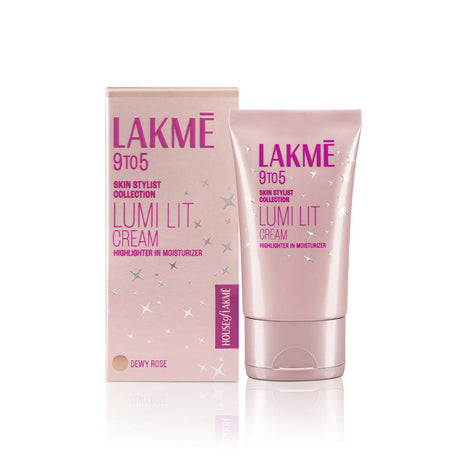 Lakmé Lumi Skin Cream — Moisturizer + Highlighter with Hyaluronic Acid & Niacinamide (Dewy Rose), 30g