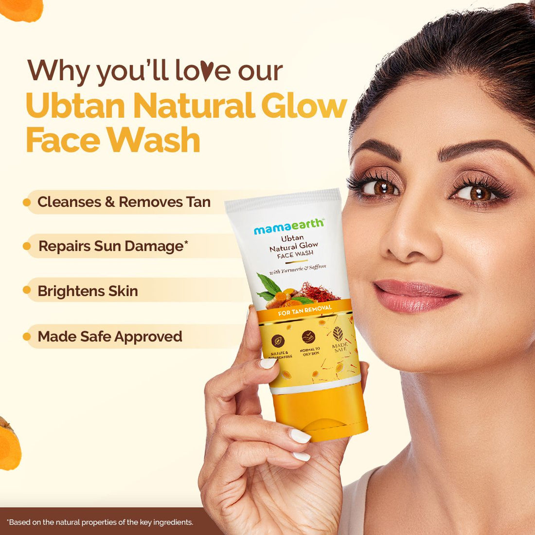 Mamaearth Ubtan Natural Glow Face Wash with Turmeric & Saffron for Tan Removal (100ml) – photo 6