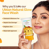Mamaearth Ubtan Natural Glow Face Wash with Turmeric & Saffron for Tan Removal