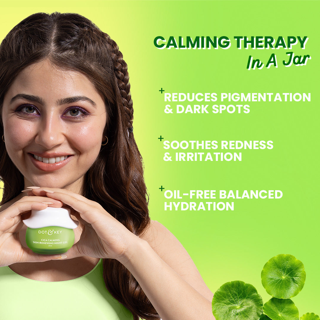 Dot & Key Cica Calming Skin Renewing Night Gel (Niacinamide + Green Tea) - 60ml – photo 2