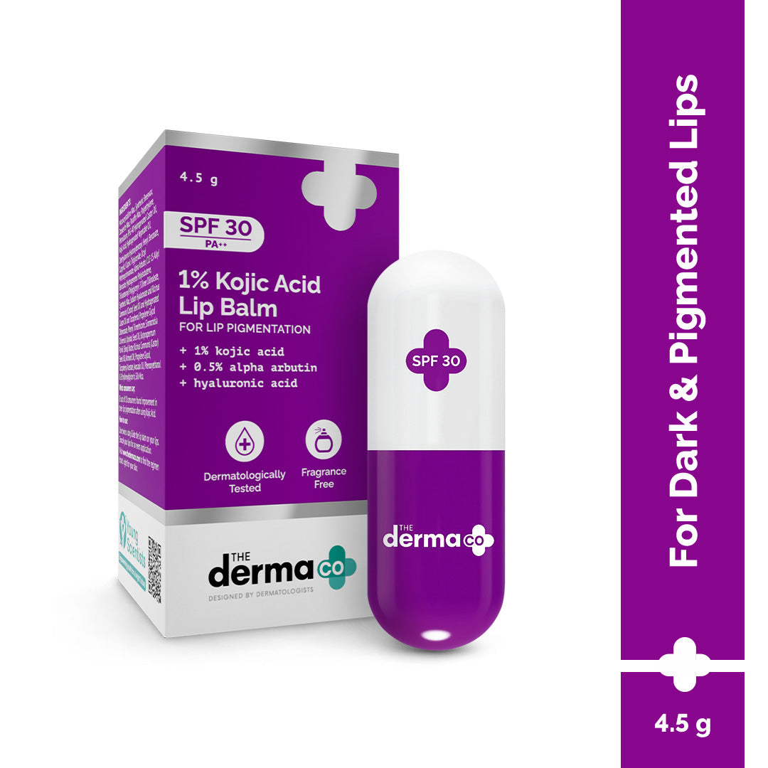 The Derma Co 1% Kojic Acid Lip Balm with Alpha Arbutin & Hyaluronic Acid (SPF 30 PA++) - 4.5g – photo 2