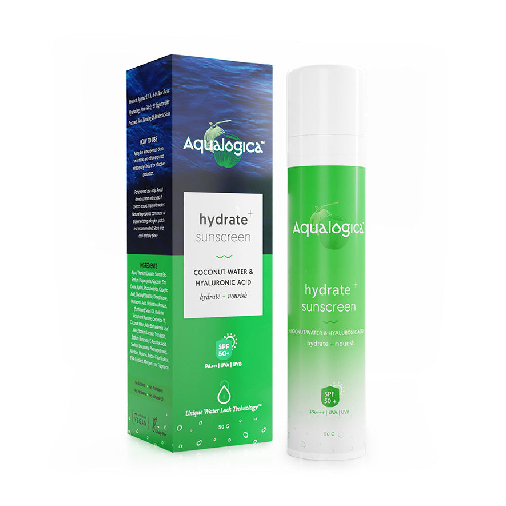 Aqualogica Hydrate+ Dewy Sunscreen SPF 50 PA+++ with Coconut Water & Hyaluronic Acid (50g) – photo 3