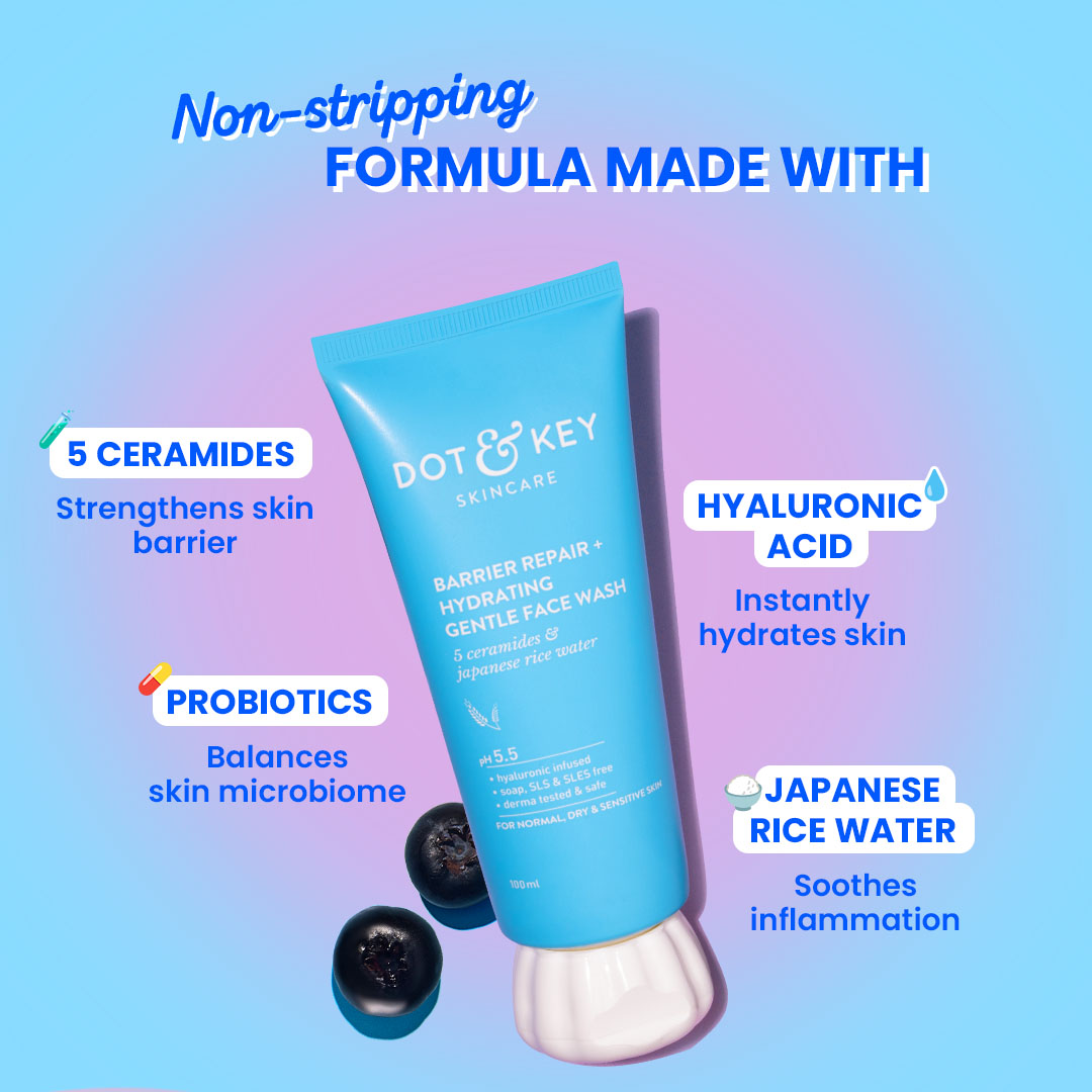Dot & Key Barrier Repair + Hydrating Gentle Face Wash (100ml) – photo 4