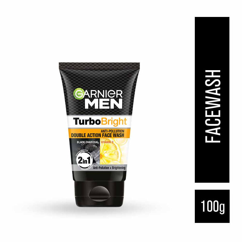 Garnier Men Turbo Bright Anti-Pollution Double Action Face Wash (100g) – photo 2