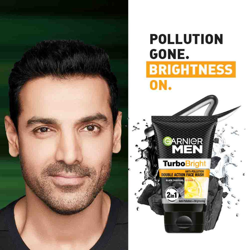Garnier Men Turbo Bright Anti-Pollution Double Action Face Wash (100g) – photo 4