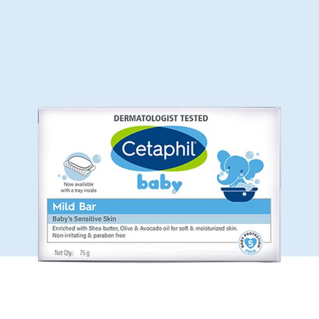 Cetaphil Baby Mild Bar with Shea Butter, Olive and Avocado Oils (75 g)