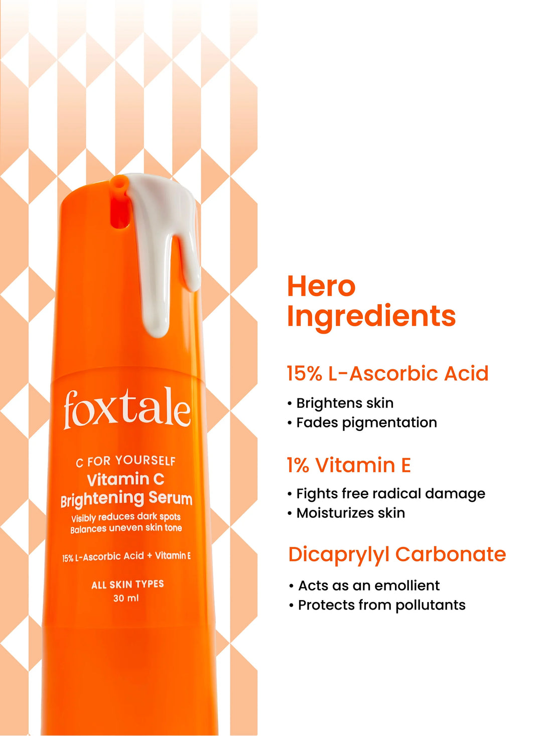 Foxtale 15% Vitamin C Face Serum with L-Ascorbic Acid & Vitamin E (30ml) – photo 4