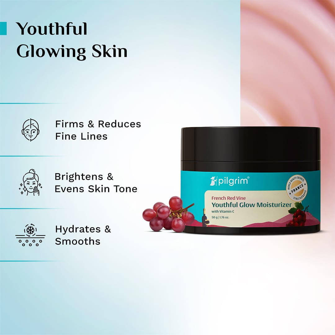 Pilgrim French Red Vine Youthful Glow Moisturizer with Vitamin C (50 g) – photo 3