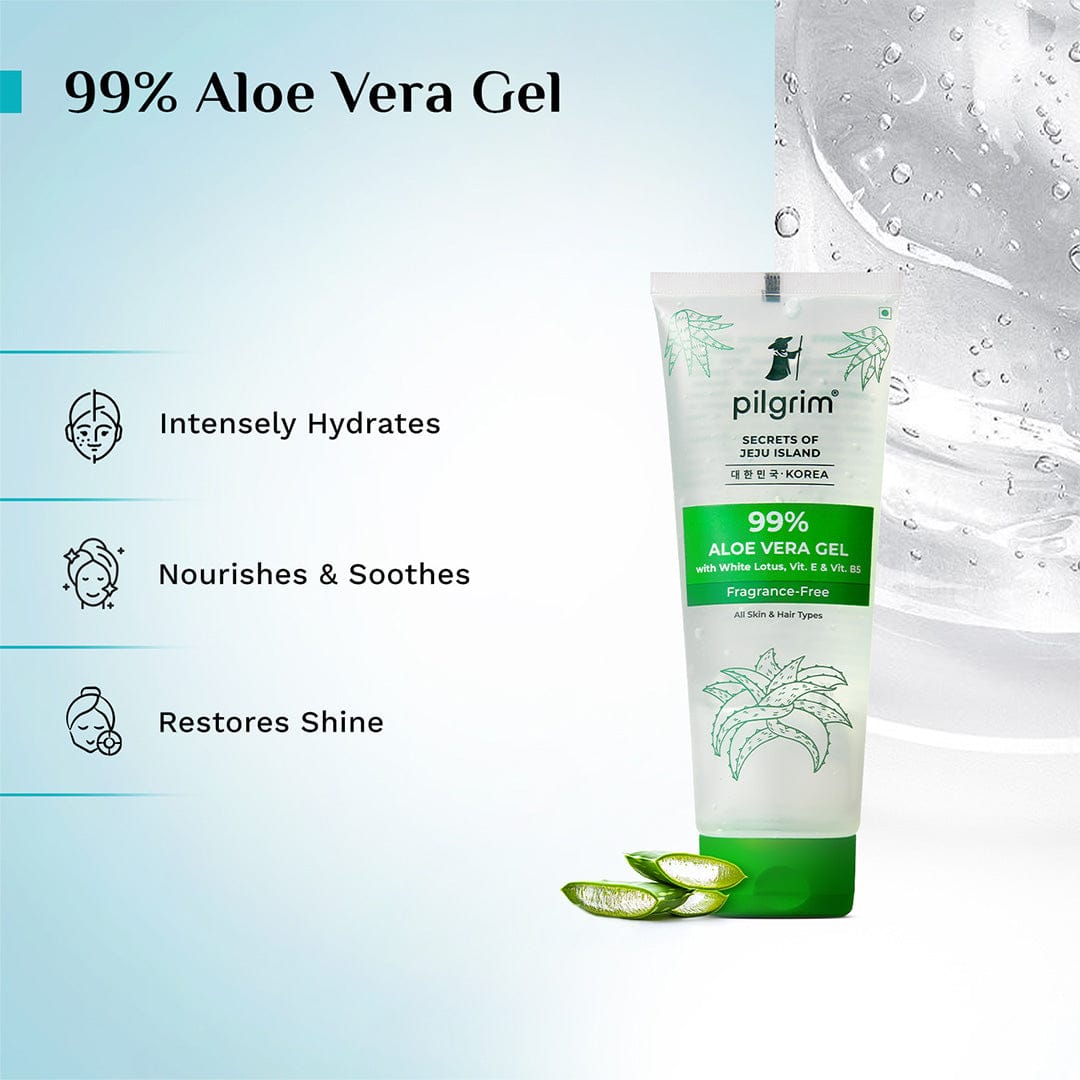 Pilgrim 99% Aloe Vera Gel with White Lotus, Vitamin E & B5 (200 g) – photo 3
