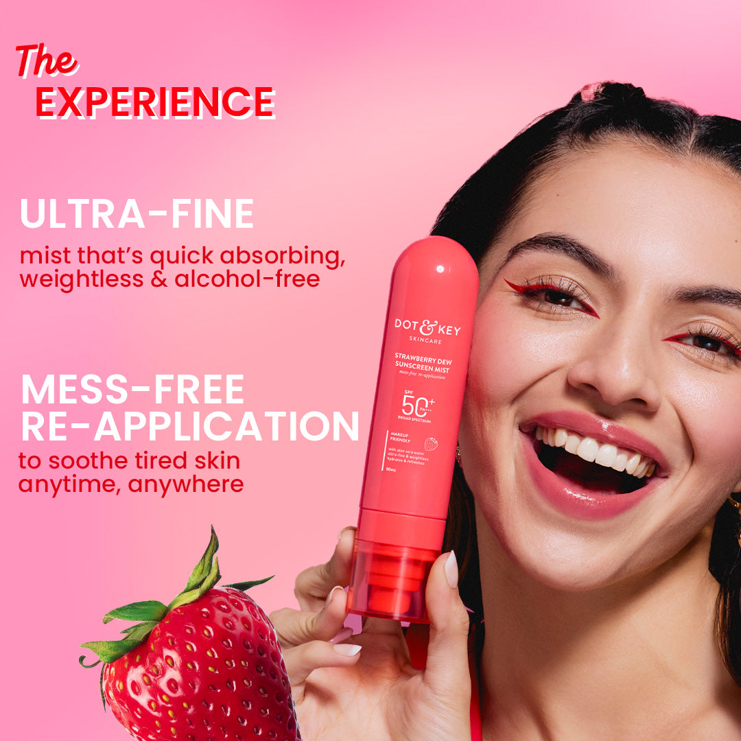 Dot & Key Strawberry Dew Sunscreen Face Mist SPF 50+ PA+++ (80ml) – photo 4