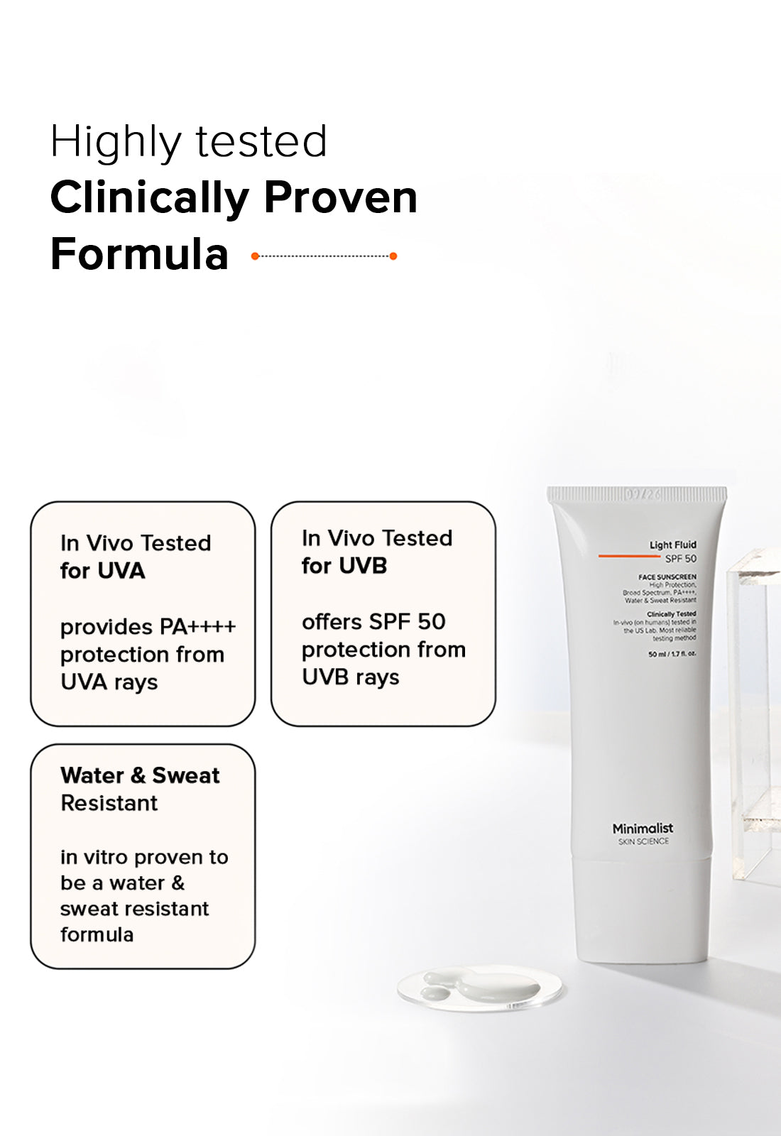 Minimalist Light Fluid SPF 50 PA++++ Face Sunscreen (50 ml) – photo 3