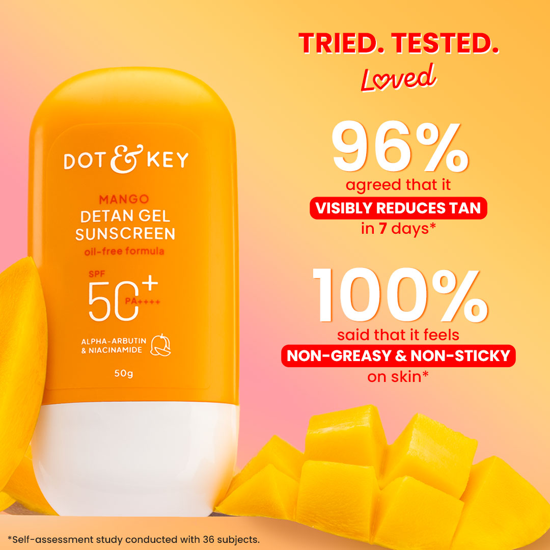 Dot & Key Mango Detan Gel Sunscreen, In-Vivo Tested SPF 50+ PA++++ - 80 g – photo 5