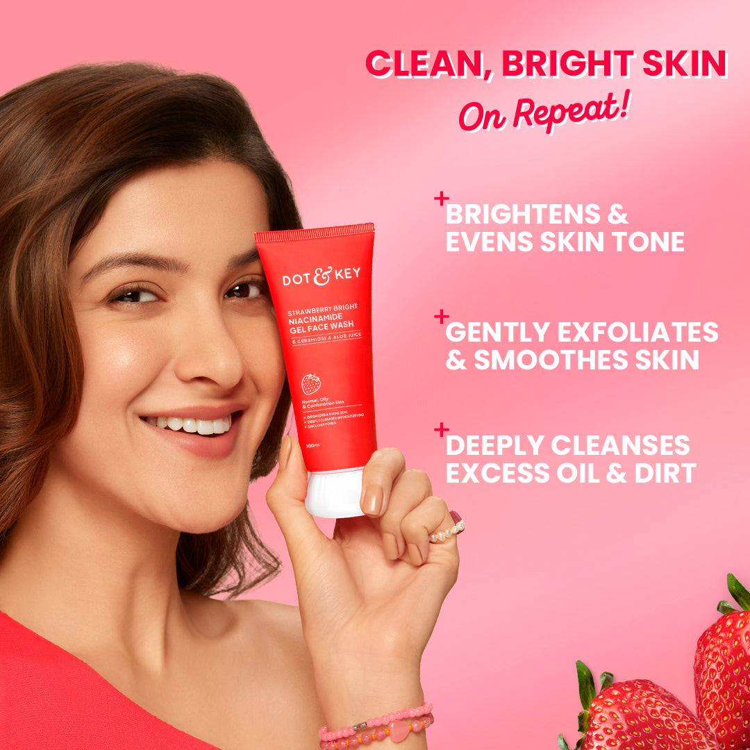 Dot & Key Strawberry Bright Niacinamide Gel Face Wash (100ml) – photo 4