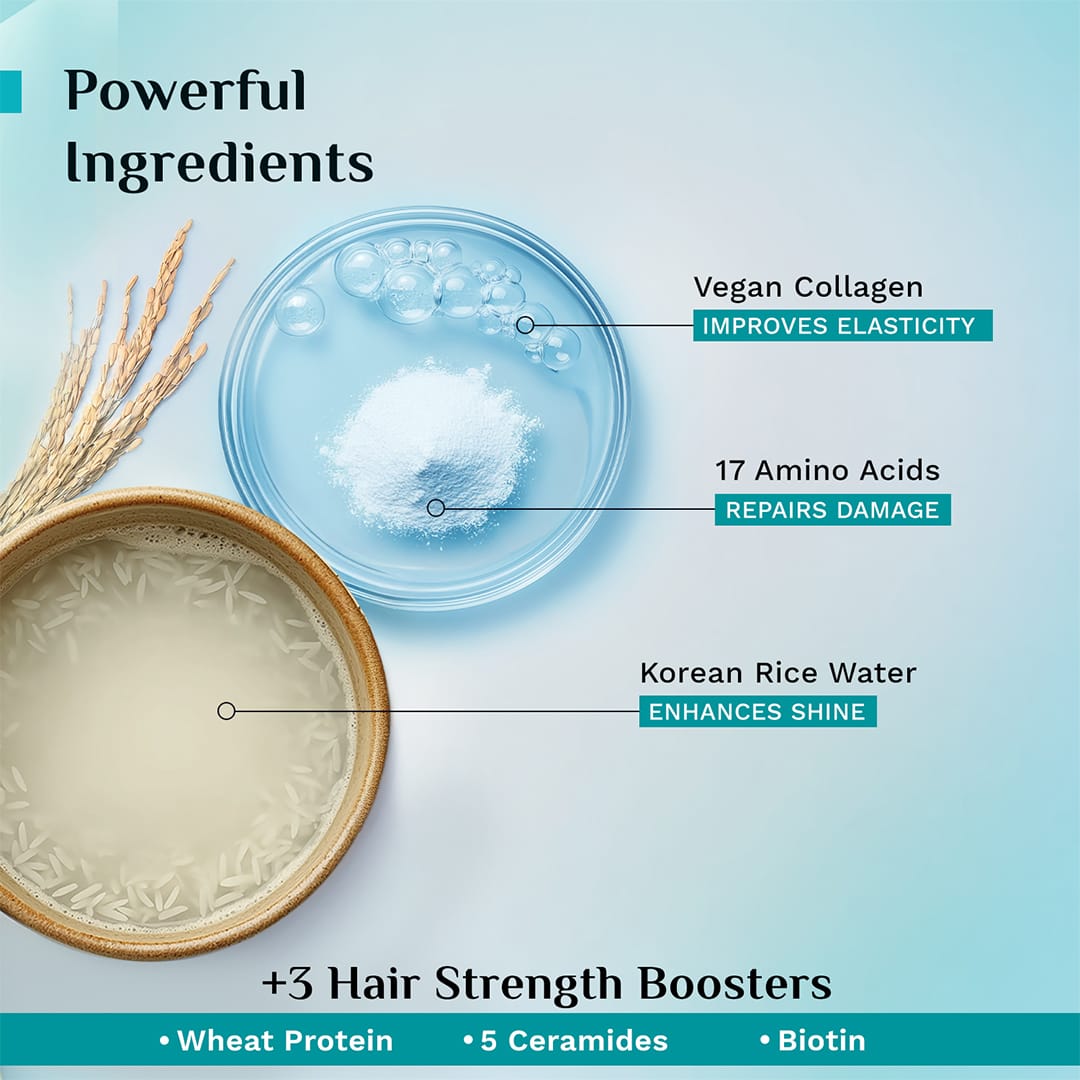 Pilgrim Korean Rice Water & Collagen Advanced Damage Repair Hair Mask (200 g) – photo 3