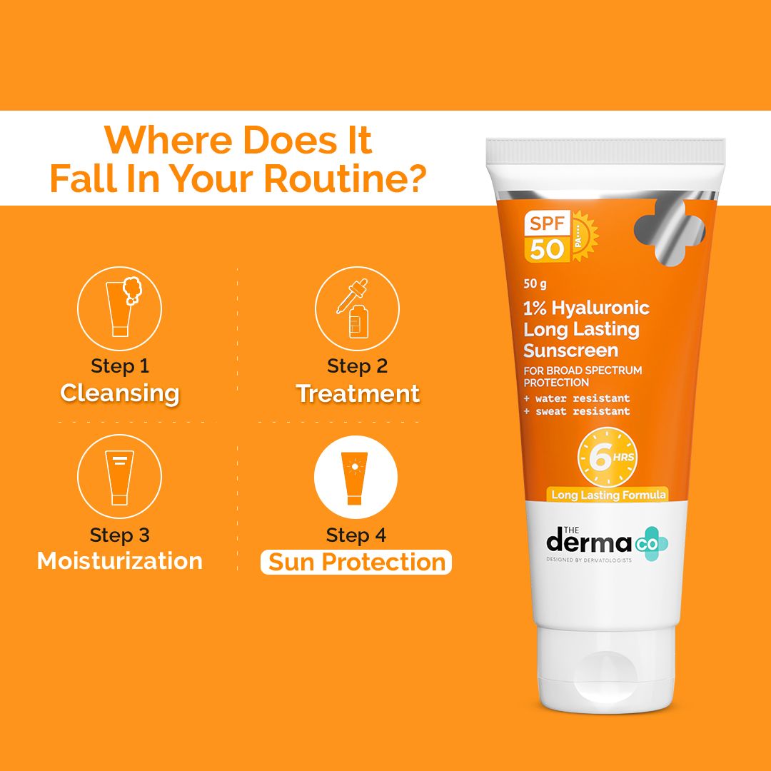 The Derma Co 1% Hyaluronic Long Lasting Sunscreen SPF 50 & PA++++ with Hyaluronic Acid & Vitamin E for Up to 6-Hour Sun Protection - 50 g – photo 4