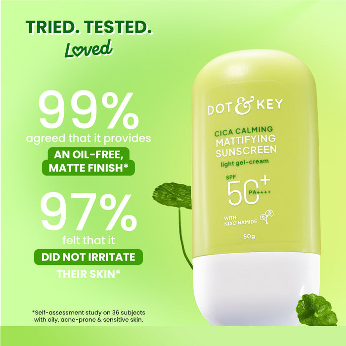 Dot & Key Cica Calming Mattifying Sunscreen SPF 50+ PA++++ (with Niacinamide), 50g – photo 5