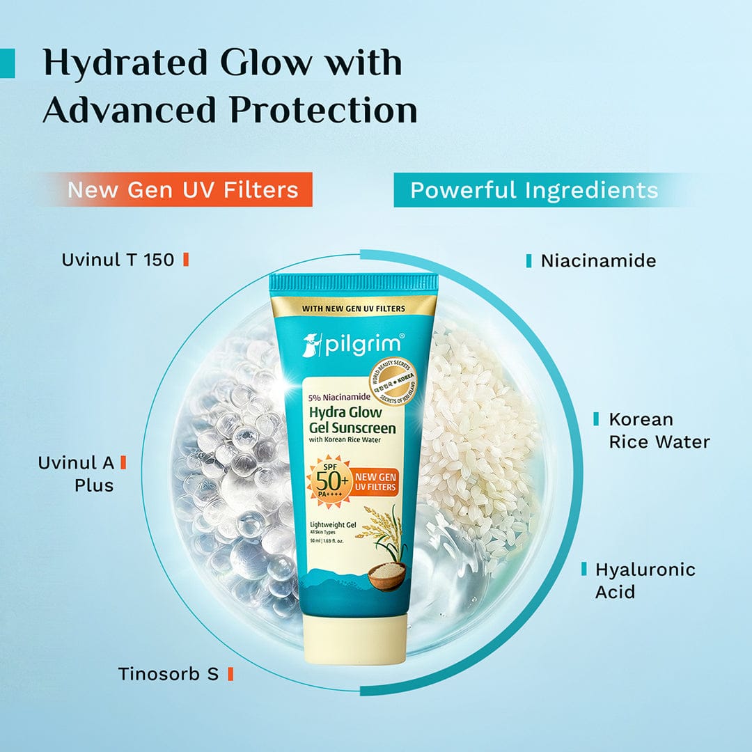 Pilgrim 5% Niacinamide Hydra Glow Gel Sunscreen SPF 50+ PA++++ (50 ml) – photo 5
