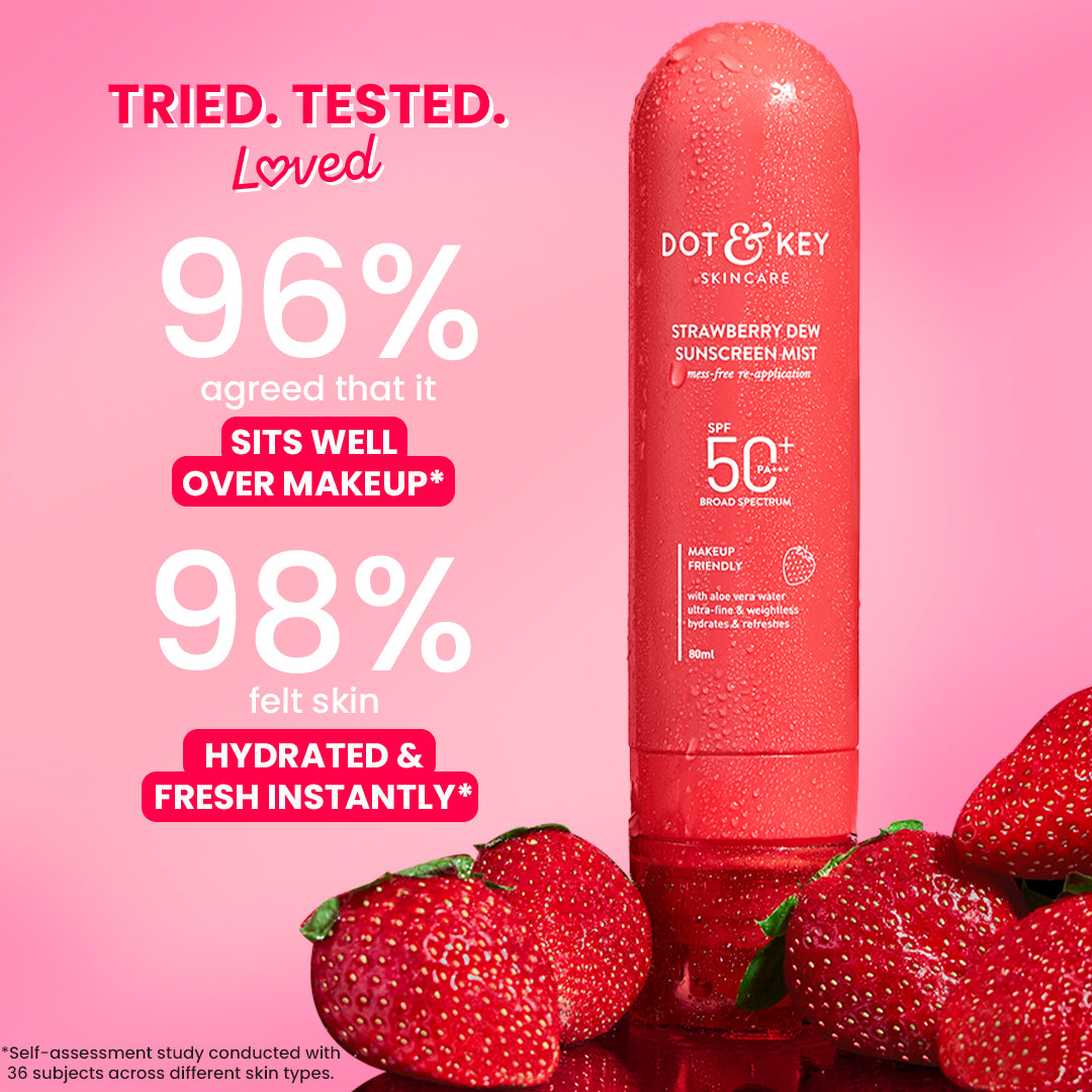 Dot & Key Strawberry Dew Sunscreen Face Mist SPF 50+ PA+++ (80ml) – photo 7