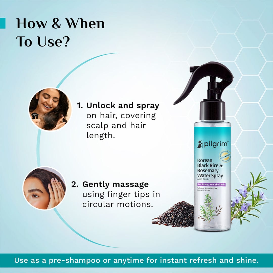 Pilgrim Korean Black Rice and Rosemary Water Spray With Biotin (Spanish Rosemary) - 100 ml – photo 5