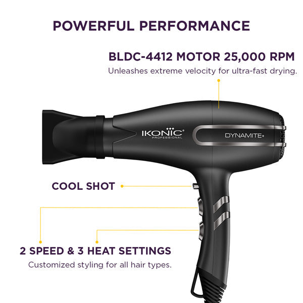 Ikonic Professional Dynamite+ BLDC Hair Dryer (2600-3000W) – image 3