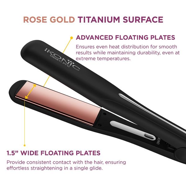 Ikonic Professional Gleam Pro Hair Straightener - Rose Gold Titanium – photo 1