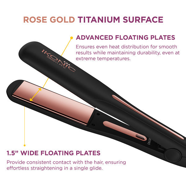 Ikonic Professional Gleam Pro Hair Straightener - Rose Gold Titanium – image 5