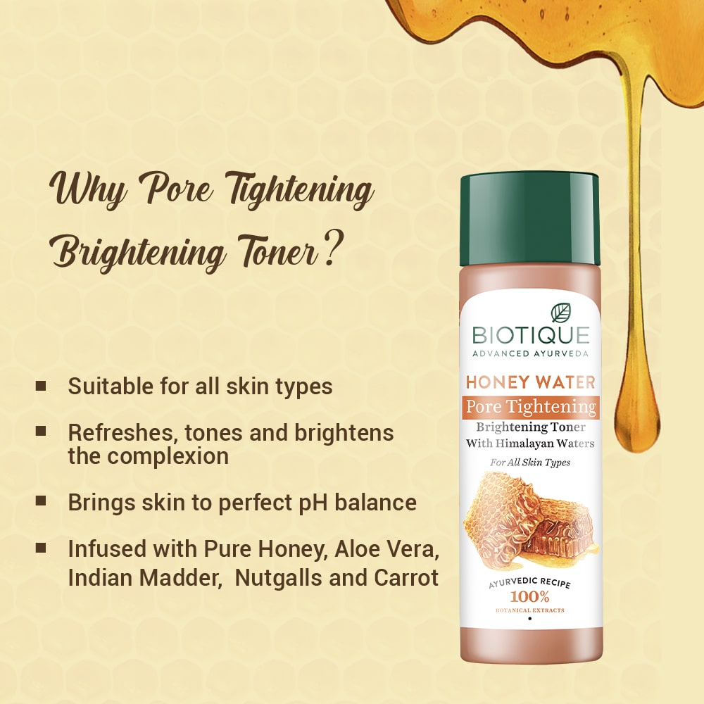 Biotique Honey Water Pore Tightening Brightening Toner (120ml) – photo 7