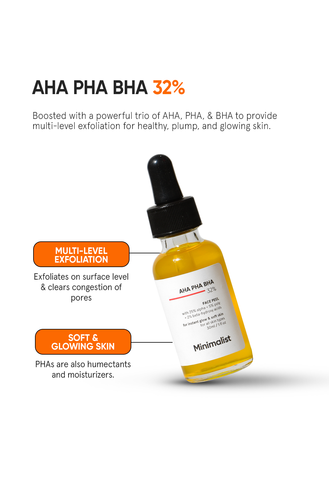 Minimalist AHA PHA BHA 32% Face Peel (30ml) – photo 3