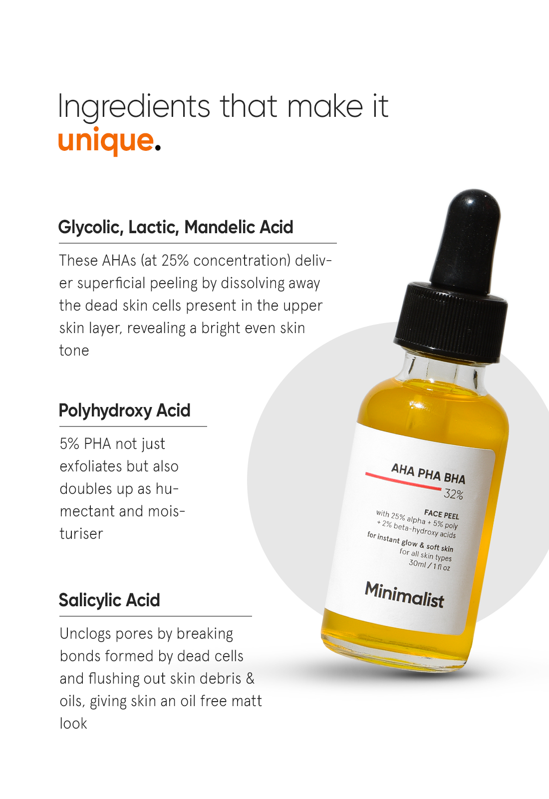 Minimalist AHA PHA BHA 32% Face Peel (30ml) – photo 5