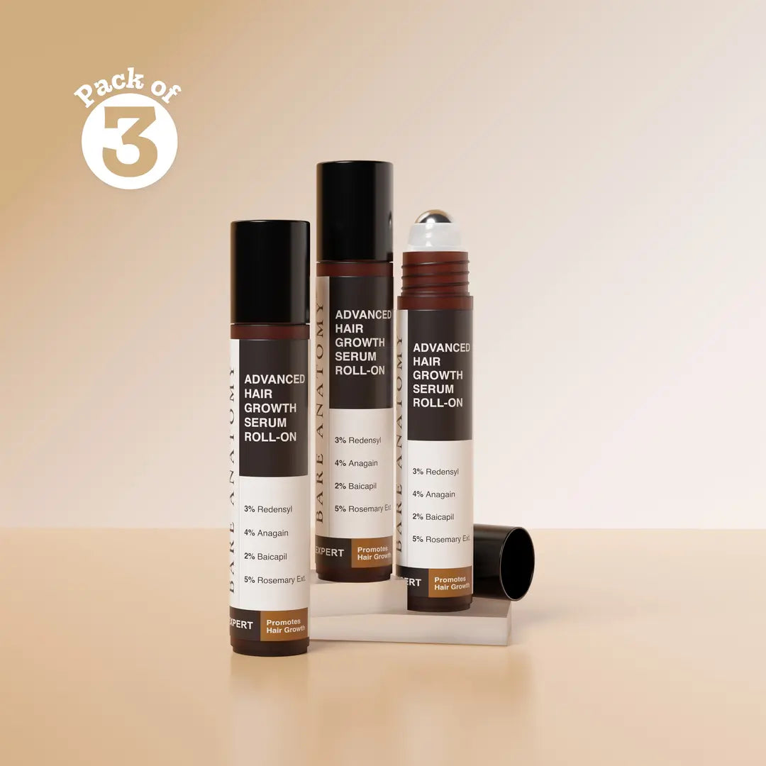 Bare Anatomy Advanced Hair Growth Serum Roll-On with Redensyl, Rosemary & Rice Water