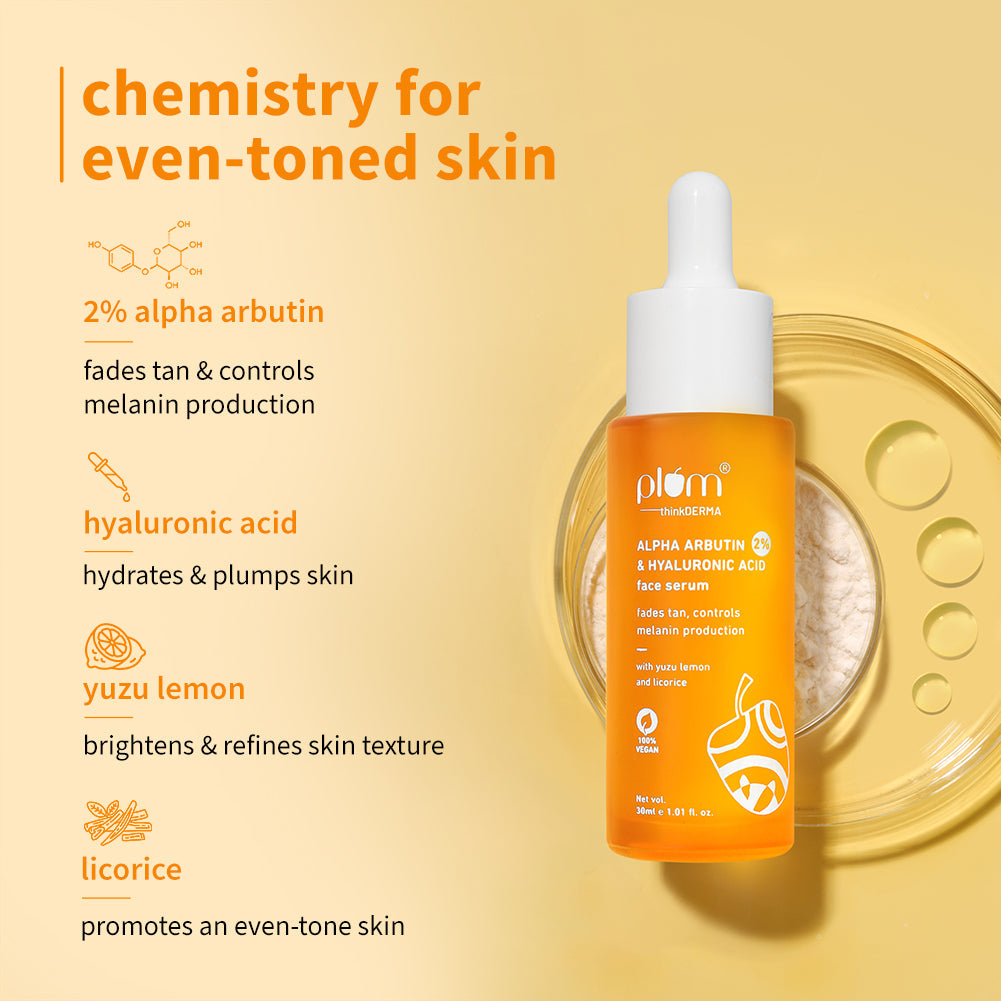 Plum 2% Alpha Arbutin & Hyaluronic Acid Tan Fading Face Serum (30ml) – photo 4