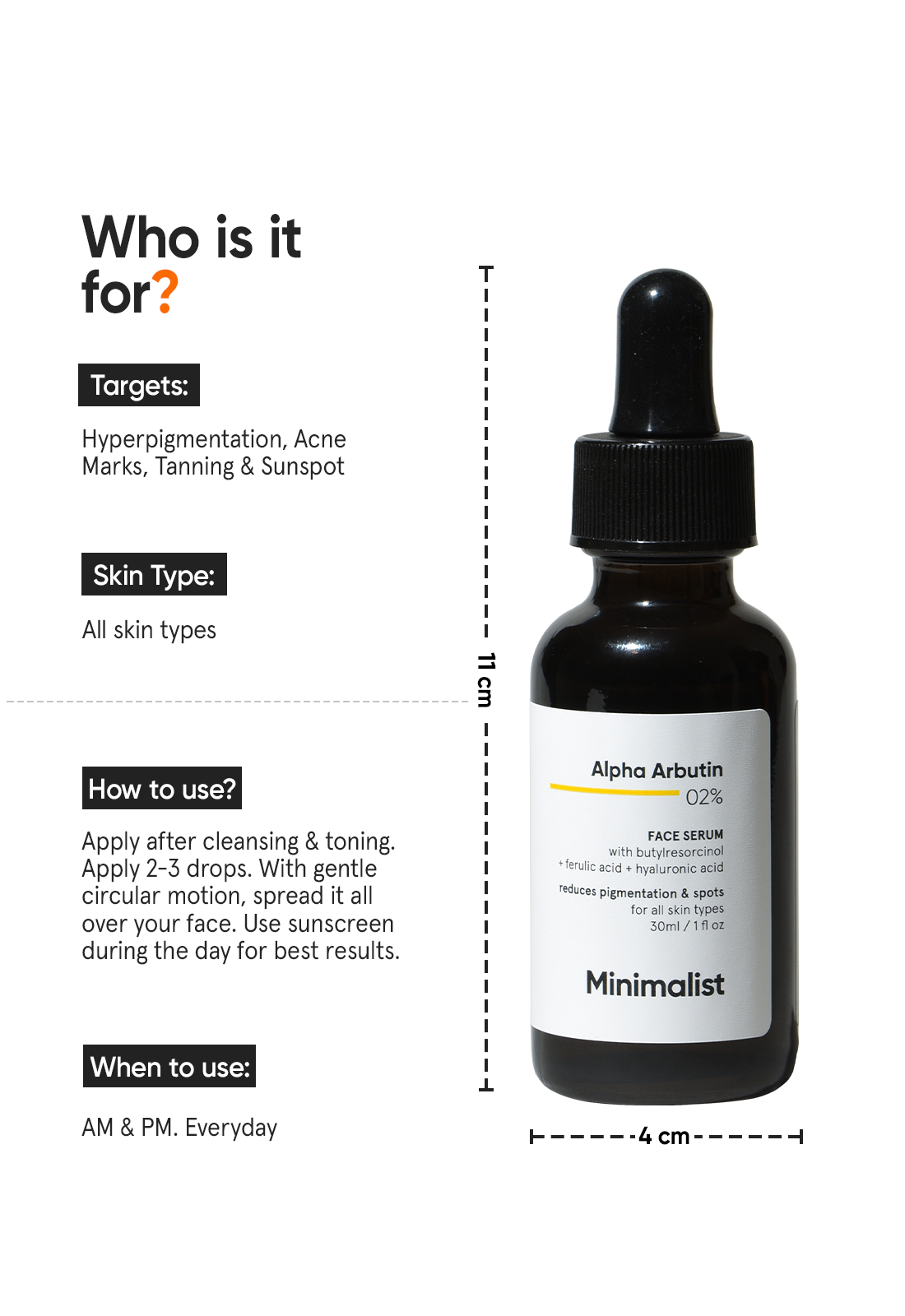 Minimalist Alpha Arbutin 2% Face Serum (with Hyaluronic Acid) - 30ml – photo 7