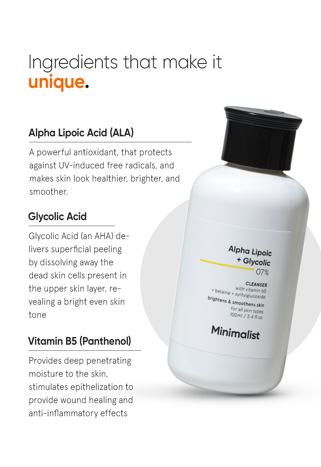 Minimalist 7% ALA & AHA Brightening Face Wash (100ml) – photo 5
