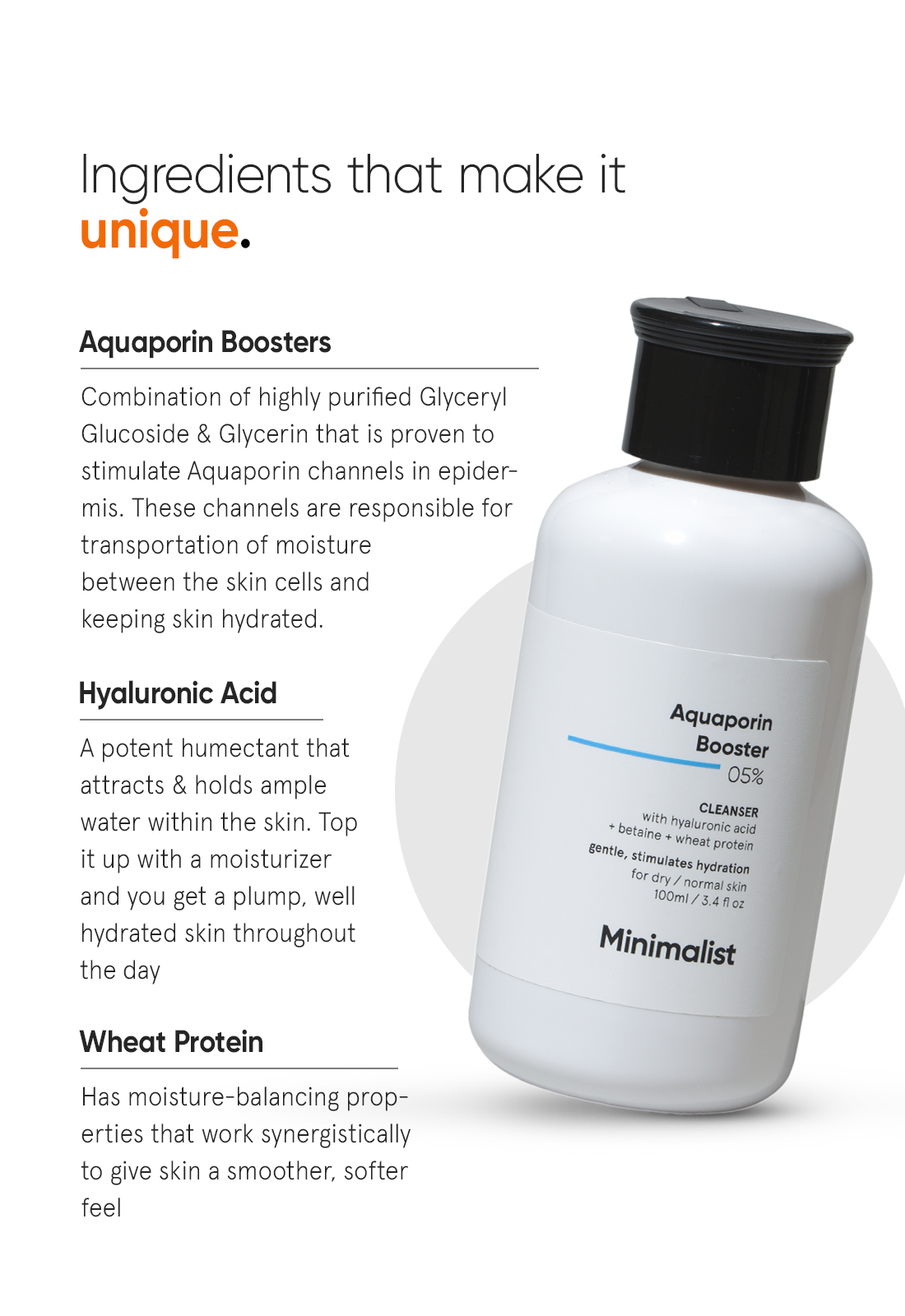 Minimalist 5% Aquaporin Booster Hydrating Face Wash (Cleanser) for Dry Skin with Hyaluronic Acid - 100 ml – photo 5
