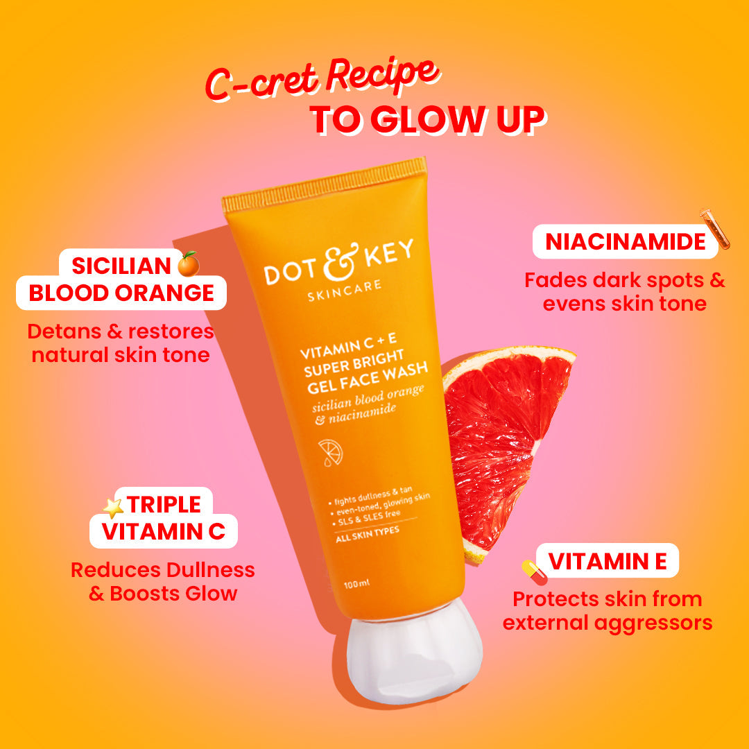 Dot & Key Vitamin C + E Super Bright Gel Face Wash (100 ml) – photo 4