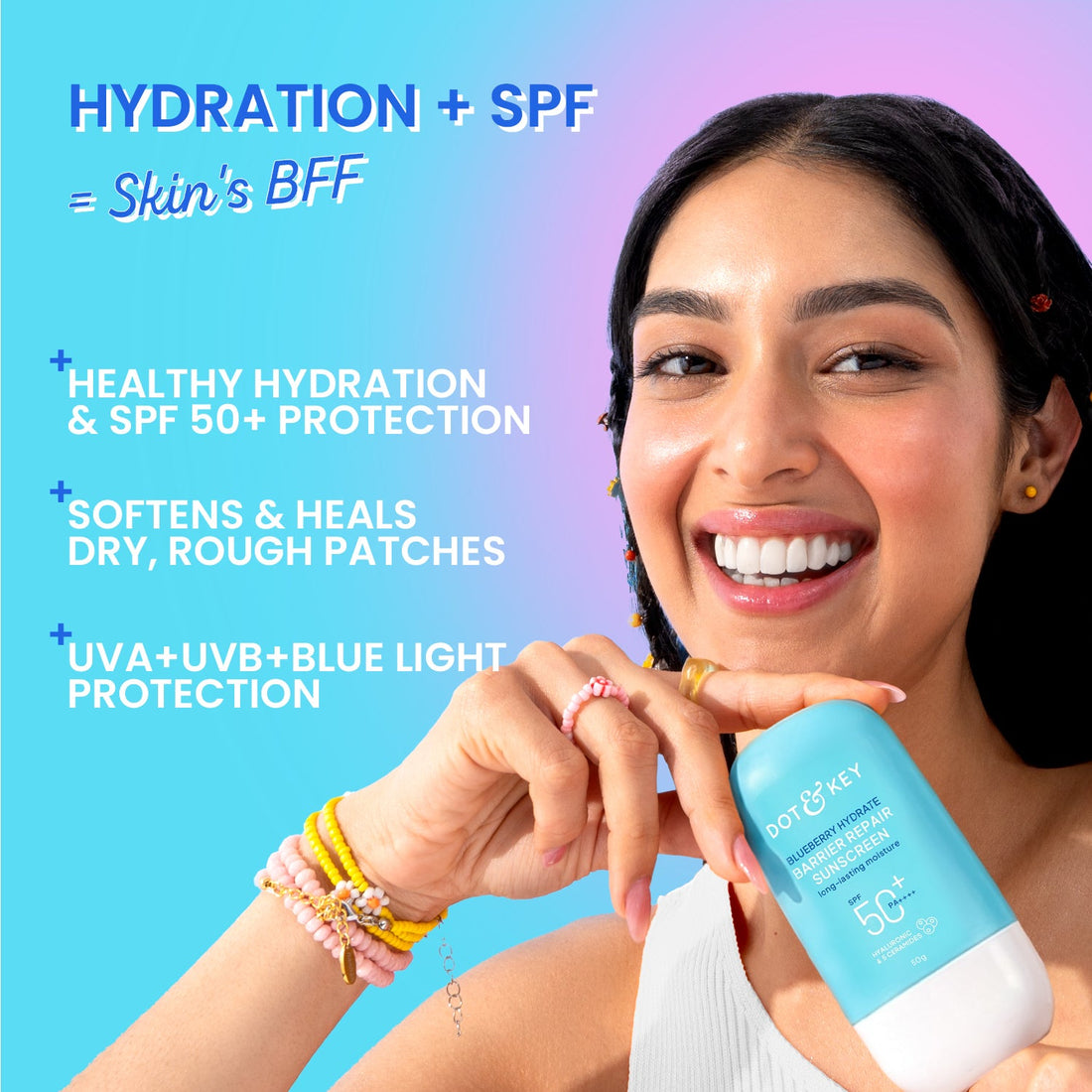 Dot & Key Blueberry Hydrate Barrier Repair Sunscreen SPF 50+ PA++++ (50g) – photo 4