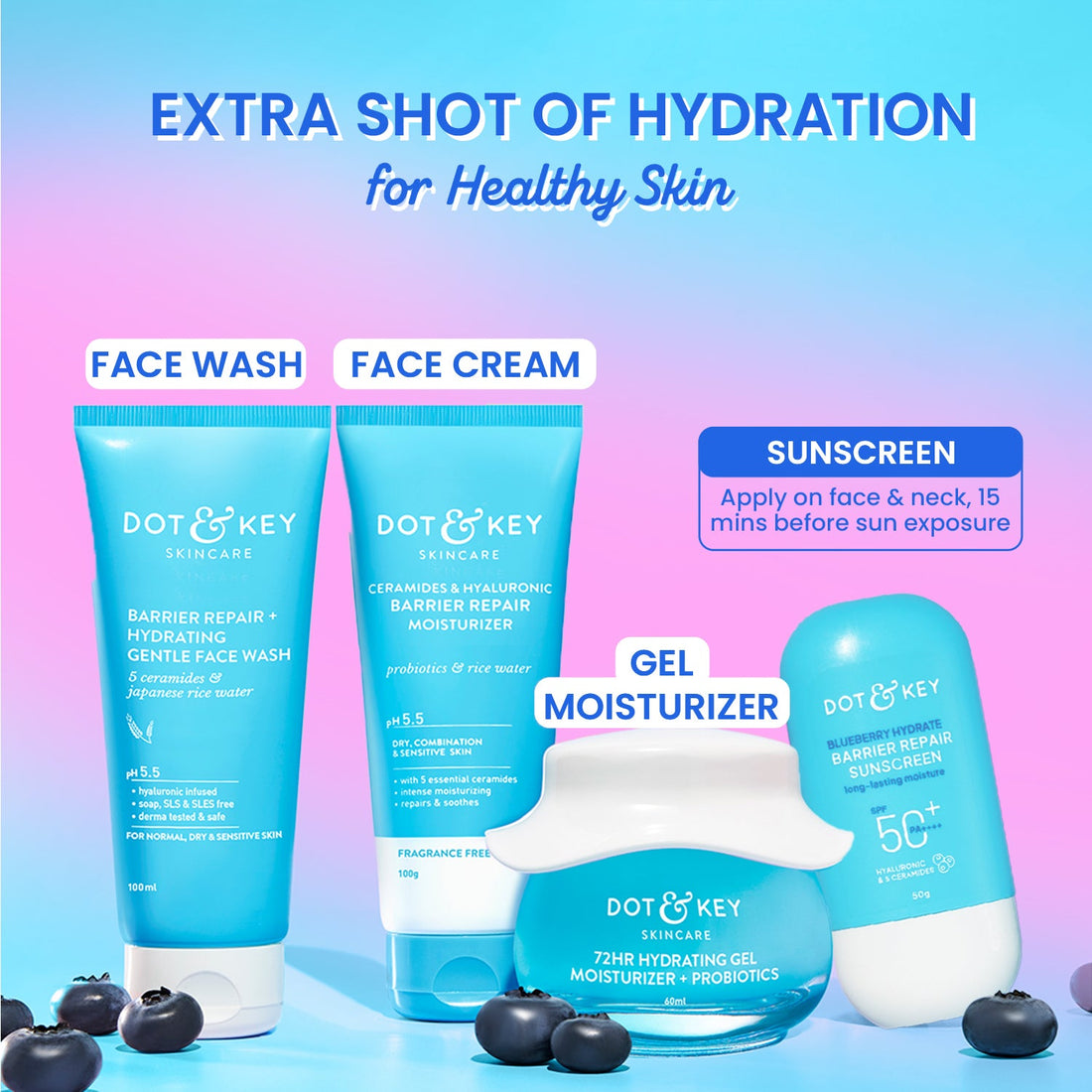 Dot & Key Blueberry Hydrate Barrier Repair Sunscreen SPF 50+ PA++++ (50g) – photo 5