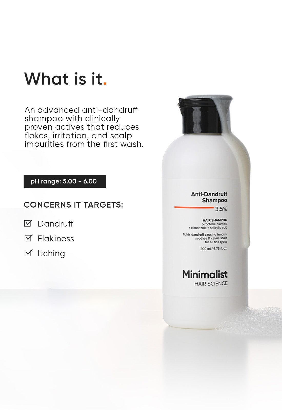 Minimalist Anti-Dandruff Shampoo 3.5% (200ml) – photo 3